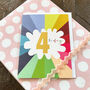 Mini Gold Foiled 4th Birthday Card, thumbnail 1 of 4