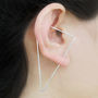 Elongated Triangle Hoop Sterling Silver Earrings, thumbnail 2 of 5