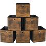 Set Of Six Brown Foldable Cubes Storage Organiser Boxes, thumbnail 4 of 9