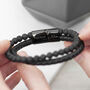 Personalised Men's Woven Duo Black Bracelet, thumbnail 2 of 8