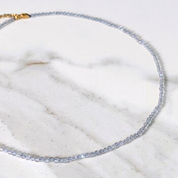 Labradorite Skinny Gemstone Beaded Necklace, 3 of 7
