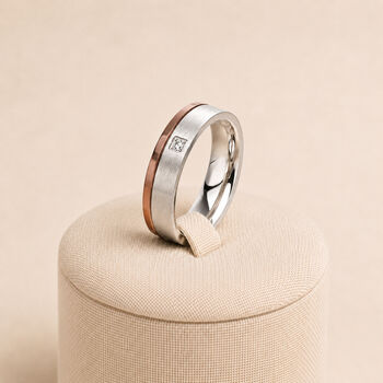 Men’s Personalised Stainless Steel Ring With Cubic Zirconia, 4 of 8