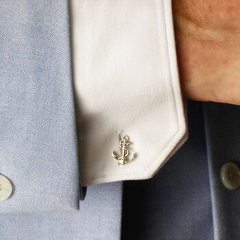 Anchor Cufflinks – Silver/Gold Vermeil Plated, 2 of 5