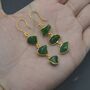 Green Tsavorite Garnet Gold Earrings, thumbnail 6 of 7