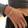 Silver Aquamarine Gemstone March Birthstone Bracelet, thumbnail 6 of 10