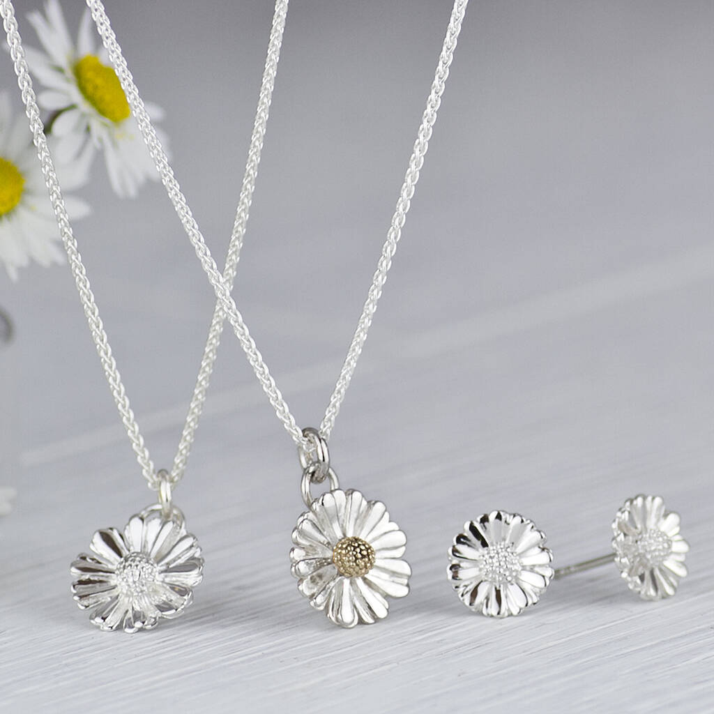 Daisy Solid Silver Necklace By Scarlett Off The Map Jewellery
