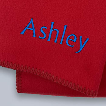 Personalised Fleece Blanket, Red, 2 of 5