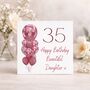 Daughter 35th Personalised Birthday Card Thirty Five Cherry Balloons, thumbnail 1 of 4