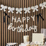 Happy Birthday Banner With Black Satin Bows, thumbnail 3 of 4