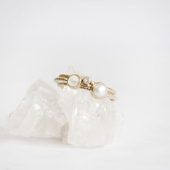 Sonora Ring // Moonstone And Gold Stacking Ring, 4 of 5