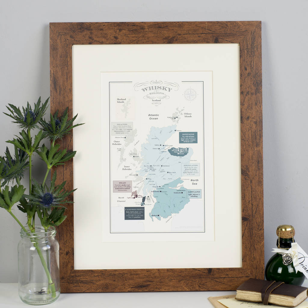 Whisky Map Of Distillery Regions In Scotland Print, 1 of 9