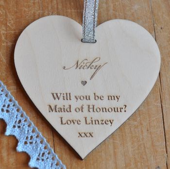 Will You Be My Bridesmaid? Wooden Heart, 4 of 6