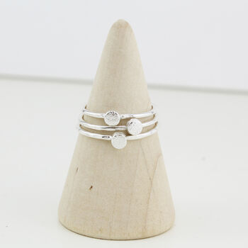 Sterling Silver Mini Circle Charm Ring, 3 of 5