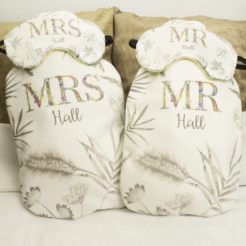 Personalised Couples Eye Mask Mr And Mrs Gift Set, 3 of 4