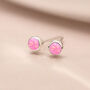 Mini Sterling Silver Light Pink Opal Stud Earrings, thumbnail 8 of 11