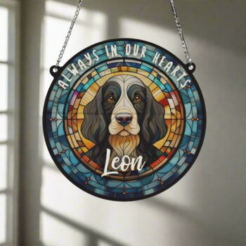 Cocker Spaniel Black And White Memorial Suncatcher, 4 of 6