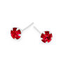 Sterling Silver Ruby Micro Stud Earrings – 3mm, thumbnail 3 of 5