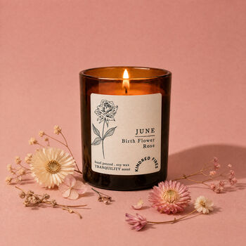 Birth Flower Birthday Gift Personalised Candle, 2 of 12