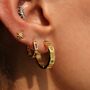 'Rodeo' Gemstone Dainty Gold Hoop Earrings, thumbnail 1 of 8