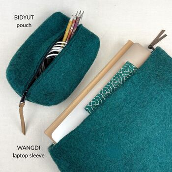 Fair Trade Eco Zip Felt Document Pouch Laptop Sleeve, 7 of 12