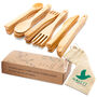 24 Pack Reusable Bamboo Cutlery Set, thumbnail 1 of 10