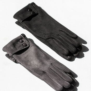 Suede Two Buttoned Cuff Gloves, 7 of 12