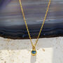 Blue Topaz Birthstone Rose Gold Plated Silver Necklace, thumbnail 6 of 10