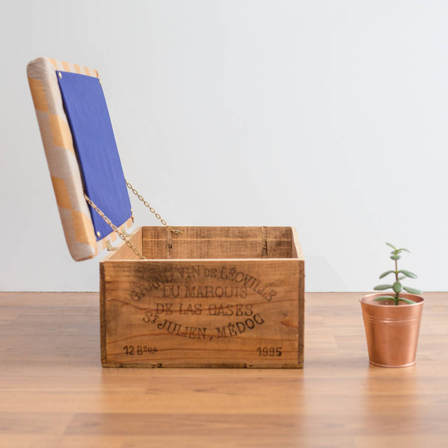 Upcycled Wine Crate Ottoman By Made Anew