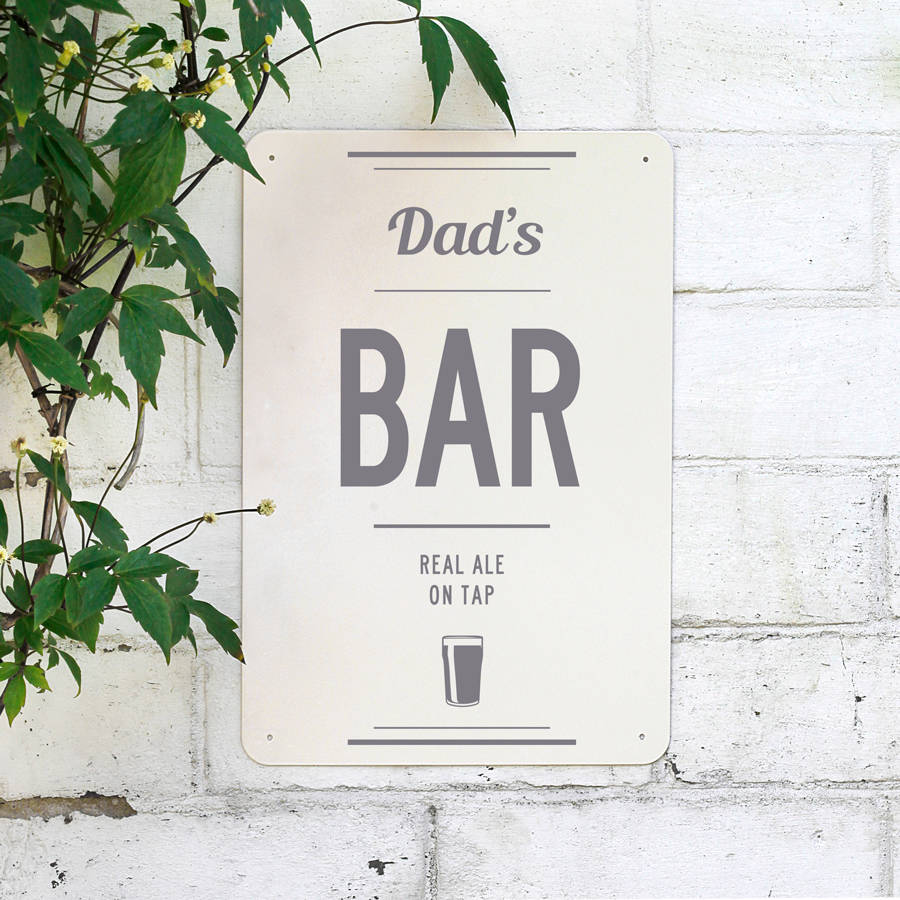 Personalised Dads Bar Metal Sign By Delightful Living
