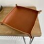 Personalised Tan Leather Accessories Valet Tray, thumbnail 8 of 12