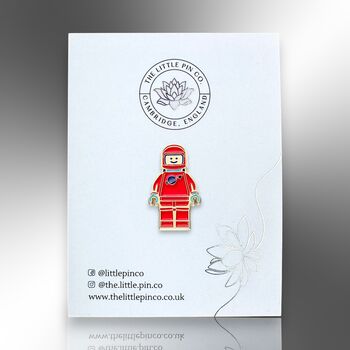 Small Red Astronaut Cosmonaut Enamel Lapel Pin, Spaceman Badge, Astronomy, Science, Space Gift For Kid, Birthday Gift Son, Nephew, Grandson, 4 of 8