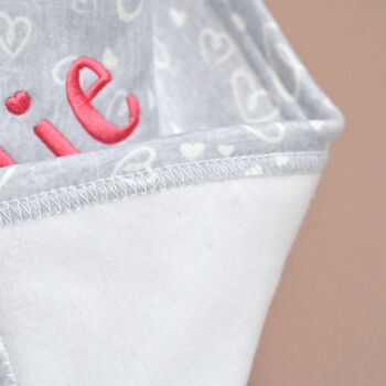 Personalised Grey Heart Baby Blanket, 6 of 7