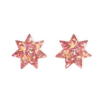 Star Stud Earrings In Light Pink, 3 of 4