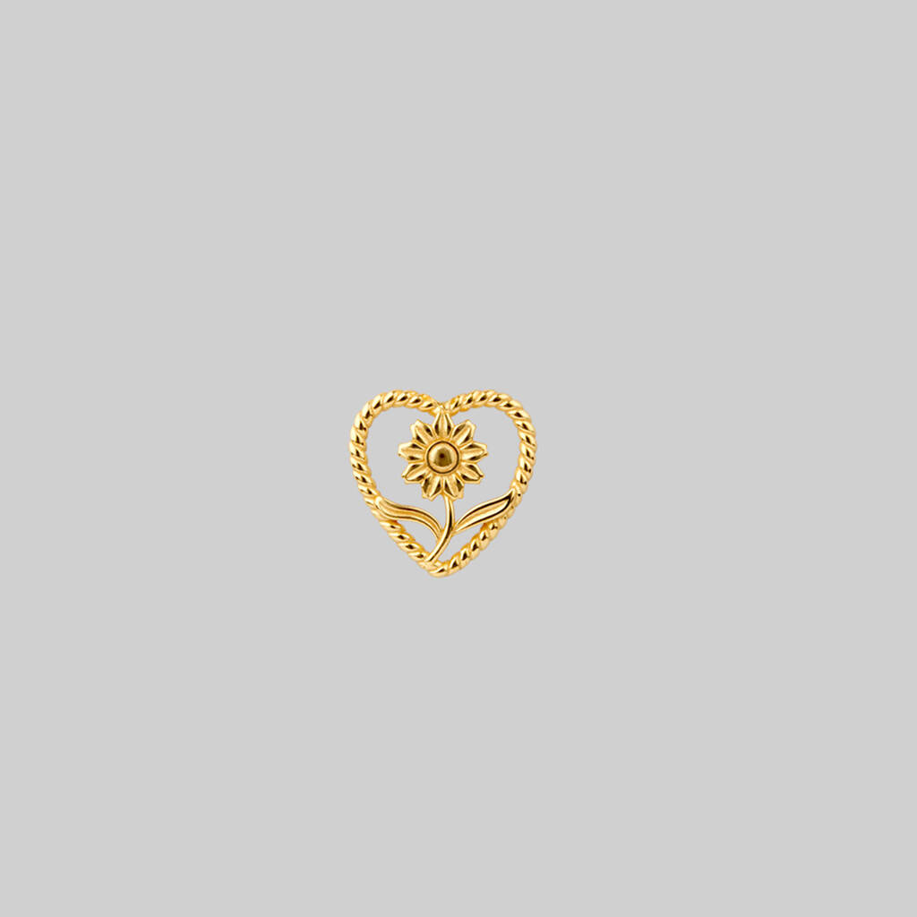 Sunflower Heart Helix Earring Stud By RegalRose