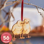 Easter Chicks Hanging Wooden Decoration, thumbnail 1 of 10