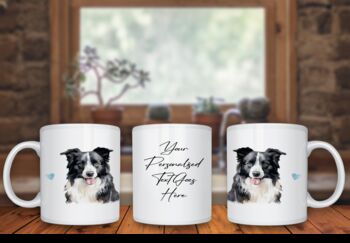 Personalised Border Collie Dog Hearts Pet Gift Mug, 2 of 2