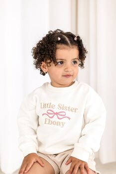 'Big Sister/Little Sister' Embroidered Bow Detail Sweatshirt, 4 of 10