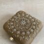 Gold Raw Silk Mandala Design Square Clutch Bag, thumbnail 4 of 10