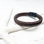 Woven Leather And Stainless Steel Bracelet For Men, thumbnail 8 of 12