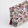 Floral Engravings Large Velvet Cosmetic Bag, thumbnail 5 of 6