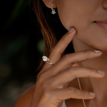 Sterling Silver Lily Flower Open Ring, 2 of 5