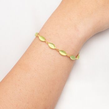 Nekomeishi Green Semi Precious Cats Eye Bracelet, 2 of 5