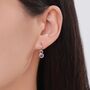 Sterling Silver February Birthstone Amethyst Hoop Earrings, thumbnail 2 of 11