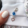 Something Blue Heart Sterling Silver Charm, thumbnail 2 of 6