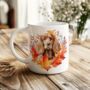 Personalised Dog Mug Cocker Spaniel In An Autumn Wreath, thumbnail 1 of 2