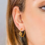 Guiding North Star Birthstone Gold Plated Hoop Earrings Emerald, Sapphire Or Rhodolite, thumbnail 4 of 10