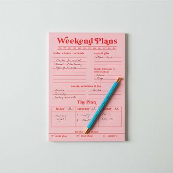 Weekend Planner Pad A5 | Pink And Red, 4 of 5