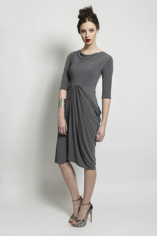 Jersey Side Drape Dress By Jennifer Rothwell