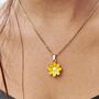 Boho Daisey Colourful Sun Flower Floral Charm Necklace, thumbnail 2 of 4