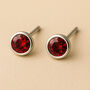 Sterling Silver July Ruby Birthstone Stud Earrings, thumbnail 1 of 3